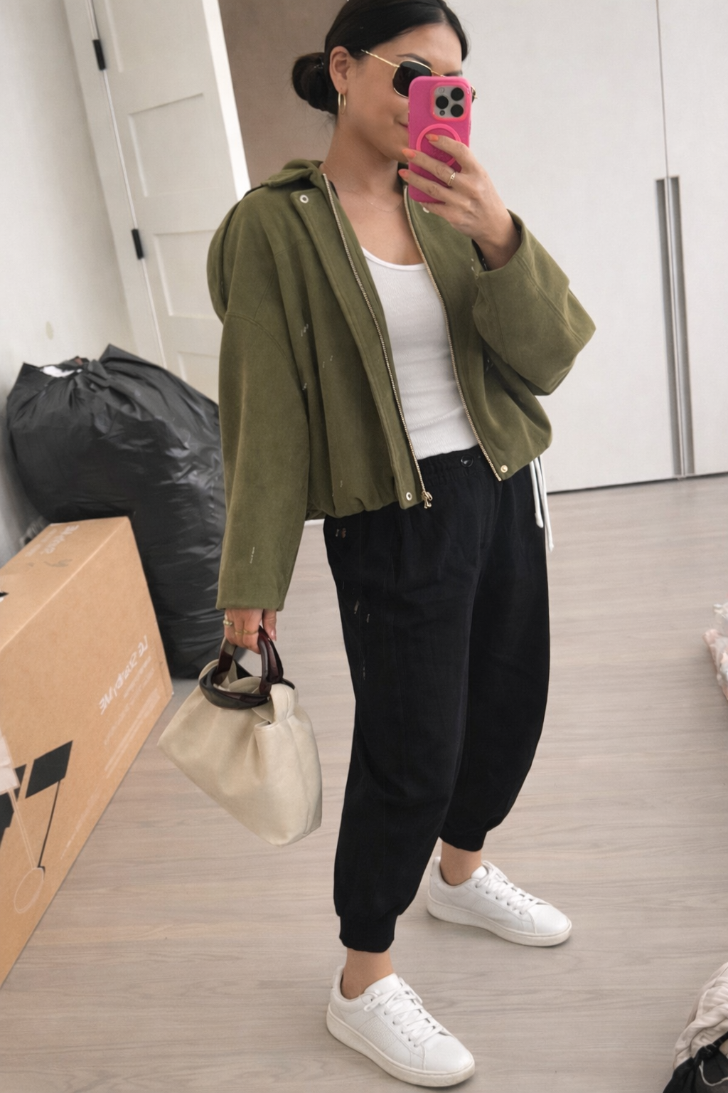 Olive Green Suede Zara Jacket – Off Duty OOTD