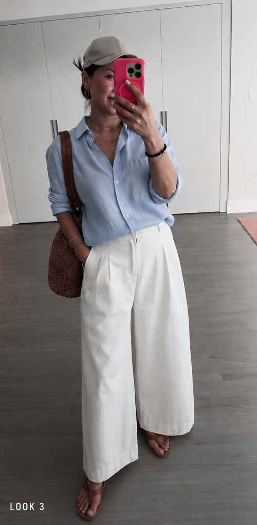 Styling Wide-Leg White Parachute Pants, Three Ways