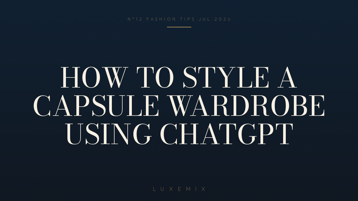 How to Style a Capsule Wardrobe Using ChatGPT / Style Capsule ChatGPT Prompt