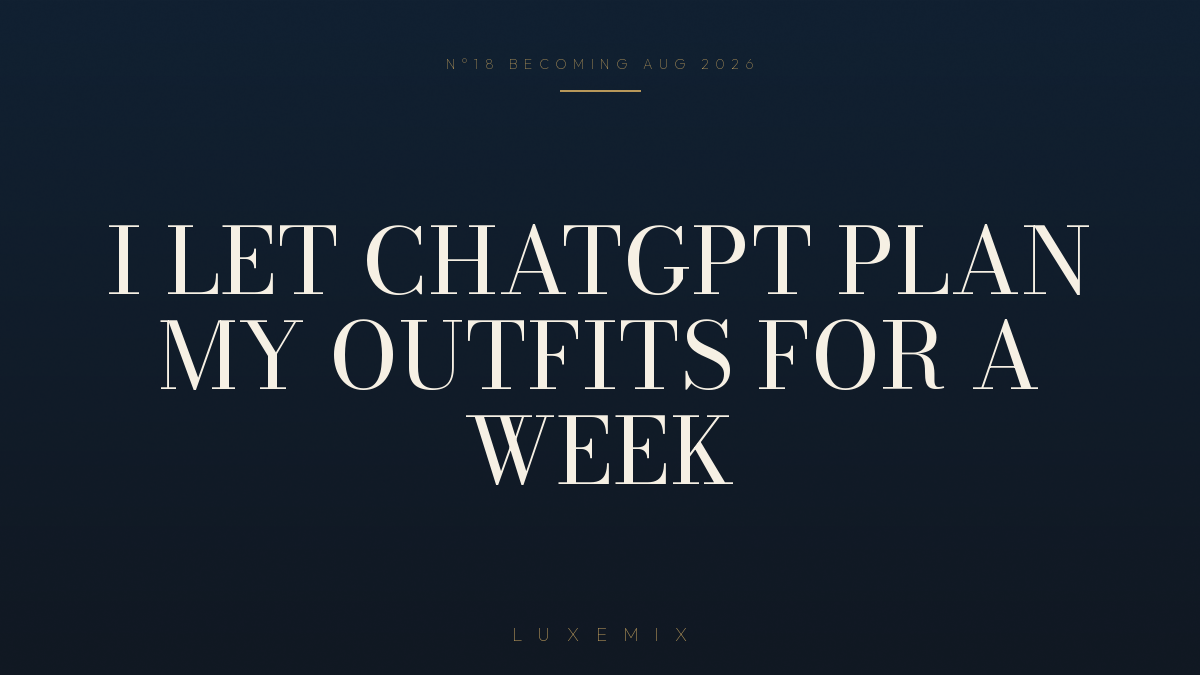 I Let ChatGPT Plan My Outfits for a Week