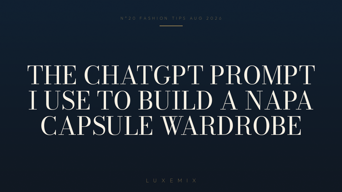 The ChatGPT Prompt I Use to Build a Napa Capsule Wardrobe